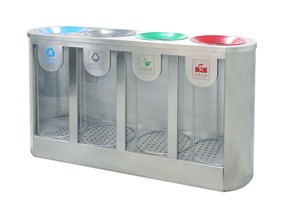 不銹鋼室內四分類垃圾桶