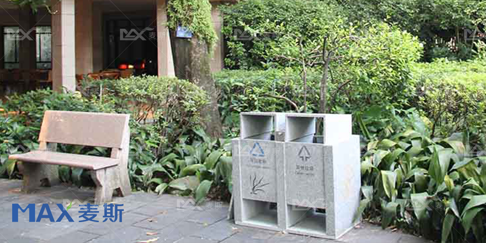 廣州蘭圃公園定制大理石垃圾桶